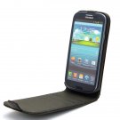 Black Leather Flip Vertical Case Cover for Samsung I930