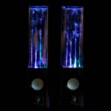 LED Light Dancing Water Speaker Creative Music Box USB for PC Laptop MP3 MP4 Cell Phone Black