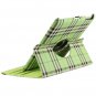 Green Grid Pattern Rotatable Smart Cover Case & Swivel Stand for Apple iPad 2/3