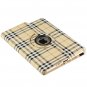 Beige Rotating Grid Pattern Leather Case with Smart Stand for iPad 2 / 3