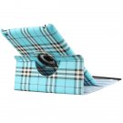 Blue 360 Degrees Rotating Stand and Smart Grid Case for Apple iPad 3 / iPad 2
