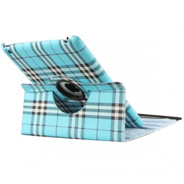 Blue 360 Degrees Rotating Stand and Smart Grid Case for Apple iPad 3 / iPad 2