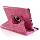 360 Degrees Multi-Angel Rotary Crocodile PU Leather Stand Case for Apple iPad