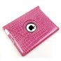 360 Degrees Multi-Angel Rotary Crocodile PU Leather Stand Case for Apple iPad