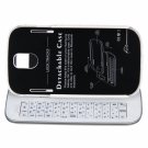 Wireless Bluetooth Keyboard Sliding Case for Samsung S4/i9500 White