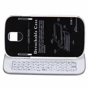 Wireless Bluetooth Keyboard Sliding Case for Samsung S4/i9500 White