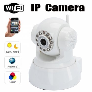 Wireless WiFi Two-way Audio Pan/Tilt IP Camera + Motion Detection