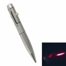 8GB 3-in-1 Style Ink Pen Shaped / Laser Pointer USB Flash Drive Silver