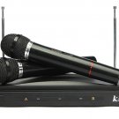 Dual Cordless Wireless Mic Microphone with Receiver