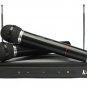 Dual Cordless Wireless Mic Microphone with Receiver