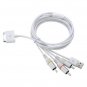 USB Data Charging TV AV RCA Cable for iPhone/iPod White