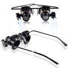 20X Magnifier Magnifying Eye Glasses Loupe Lens Jeweler Watch Repair LED Light
