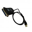 USB2.0 to Bi-Directional Parallel Printer Cable Adapter Black