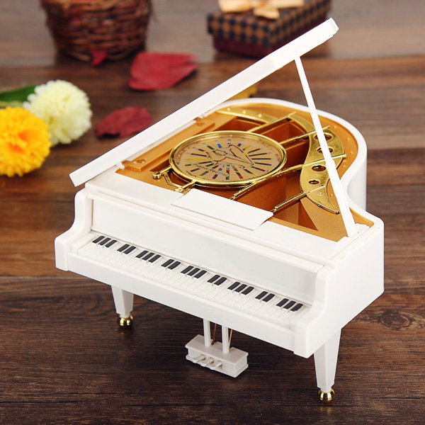 Mechanical Classical Piano Music Box Dancing Ballerina White