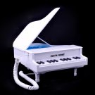 Novelty Elegant Classical Piano Shaped Corded Landline Home Desk Telephone - White