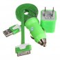 USB AC Home Wall + Car Charger + Cable for iPhone 4 4S 4 iPod