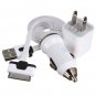 USB AC Home Wall + Car Charger + Cable for iPhone 4 4S 4 iPod