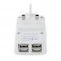 UK Plug 4 USB Ports Charger Adapter For iPhone Smartphone Device