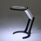 10 LED Lighting Desk Handheld Lamp With 2.5X 8X Magnifier