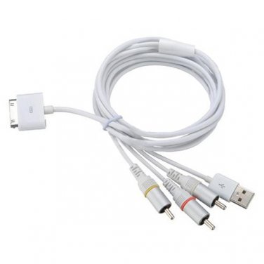 USB AV TV RCA Audio Video Composite Cable For iPhone 4 4S iPad iPod