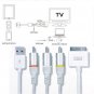 USB AV TV RCA Audio Video Composite Cable For iPhone 4 4S iPad iPod