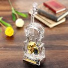 Lovely Crystal Violin Music Box with LED Decoration Light