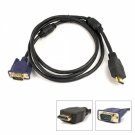 6 FT 15 Pin HDMI Male to VGA Male Cable