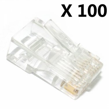 100 Pcs RJ45 Modular Plug Network Connector