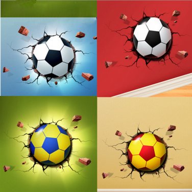 Intelligent Motion Sensor 3D Football Wall Effect Night Light Bedroom