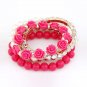 Mix Flower Beads Stretch Bracelet Temperament