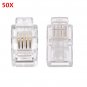 50PCS RJ11 Modular Cable Head Plug Ethernet Network Connector