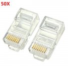 50PCS RJ45 Plug Ethernet Gold Plated Network Connector