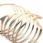 Gold Plated Spring Shape Hollow Out Cuff Bracelet Bangle