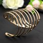 Gold Plated Spring Shape Hollow Out Cuff Bracelet Bangle