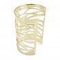 Punk Gold Plated Hollow Pattern Bangle Metal Cuff Bracelet For Women