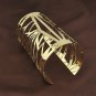 Punk Gold Plated Hollow Pattern Bangle Metal Cuff Bracelet For Women