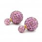 Full Rhinestone Crystal Double Balls Ear Stud Earrings For Women