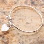 Charm Peach Heart 625 sterling silver Bangle Bracelet
