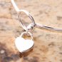 Charm Peach Heart 625 sterling silver Bangle Bracelet