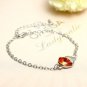 Crystal Heart Pendant Necklace Bracelet Earrings Ring Jewelry Set