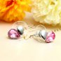 Crystal Heart Pendant Necklace Bracelet Earrings Ring Jewelry Set
