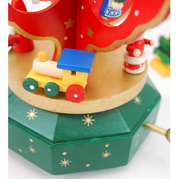 Wooden Christmas Tree Rotating Music Box Christmas Gift Decorations