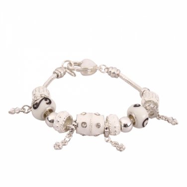 Black and White Sterling Silver Bracelet