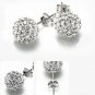 A Pair Shamballa 8MM Classic Crystal Disco Ball Earrings Ear Stud