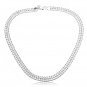Silver Plated 10mm Metal Chain Lobster Clasp Buckle Men Necklace