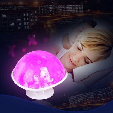 LED Colorful Moonlight Mushroom Projection Night Light Bedroom Decor