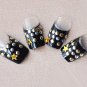 120Pcs Metal Nail Art Decoration Rhinestone Tips Metallic Studs Gold Silver
