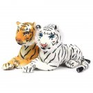 30cm Yellow White Artificial Tiger Animal Soft Cuddly