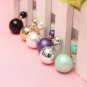 Multicolor Double Beads Earrings Frosted Ear Studs For Women