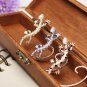 Czech Drilling Four Feet Snakes Lizards Ear Clip Alloy Gold Plated